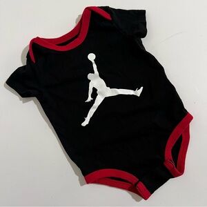 Jordan Air Black & Red Short Sleeve Onesie Bodysuit Unisex 12 months